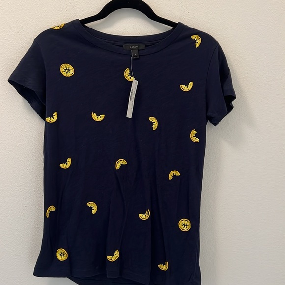 J.Crew Sequin Embellished Lemon T-Shirt - Picture 3 of 4
